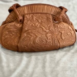 BCBGMaxAzria Tan Embossed Shoulder Bag